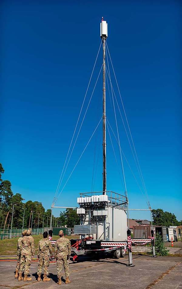 5g mobile cell truck setup