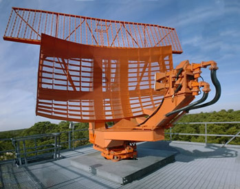 Airport surveillance radar antenna.
