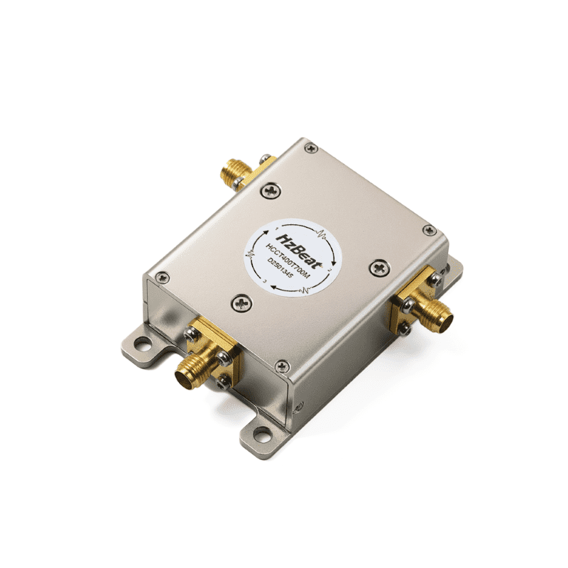 A typical coaxial RF circulator/isolator