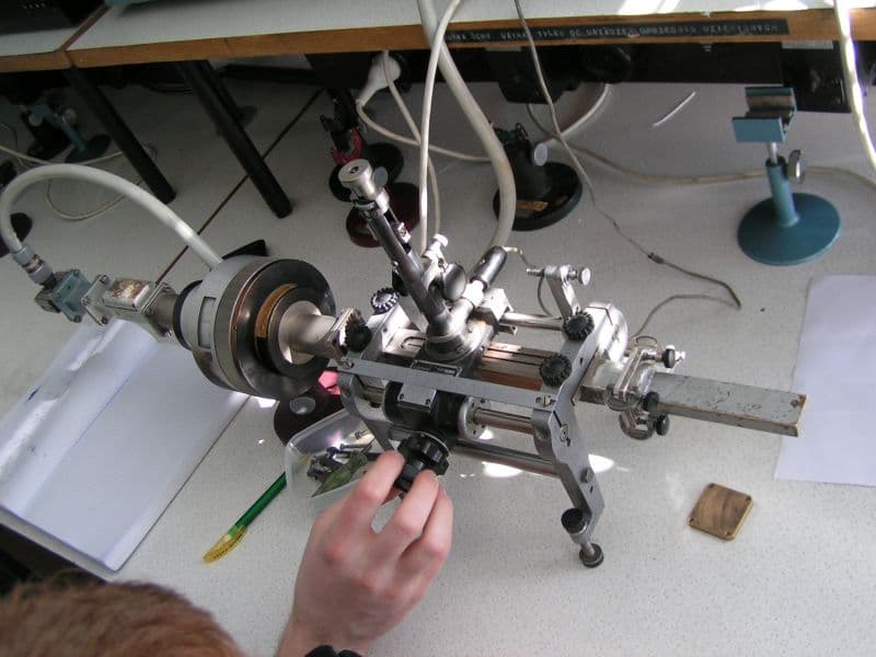 Engineer measuring RF isolator and circulator performance using a VNA