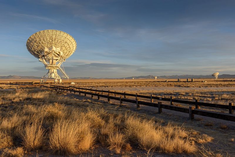 parabolic dishes at a radio astronomy/SatCom site