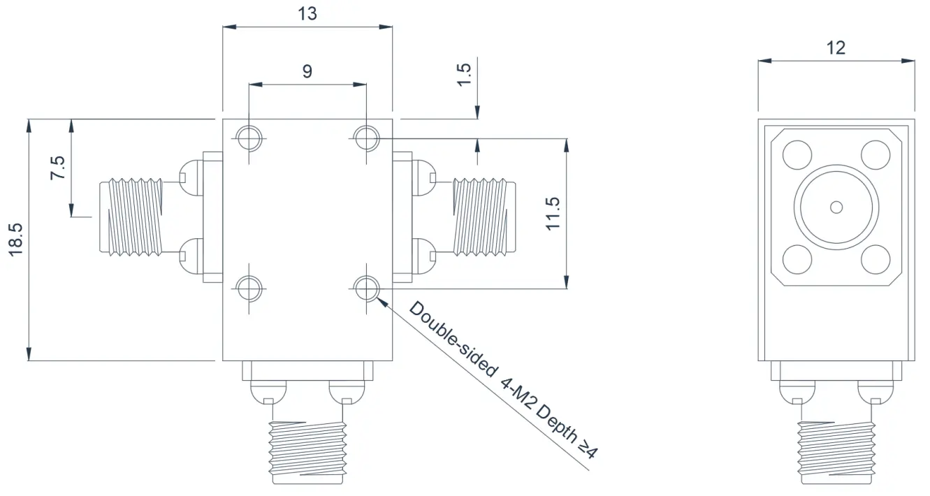 6.0~18.0GHz  Broadband Coaxial Circulator Appearance