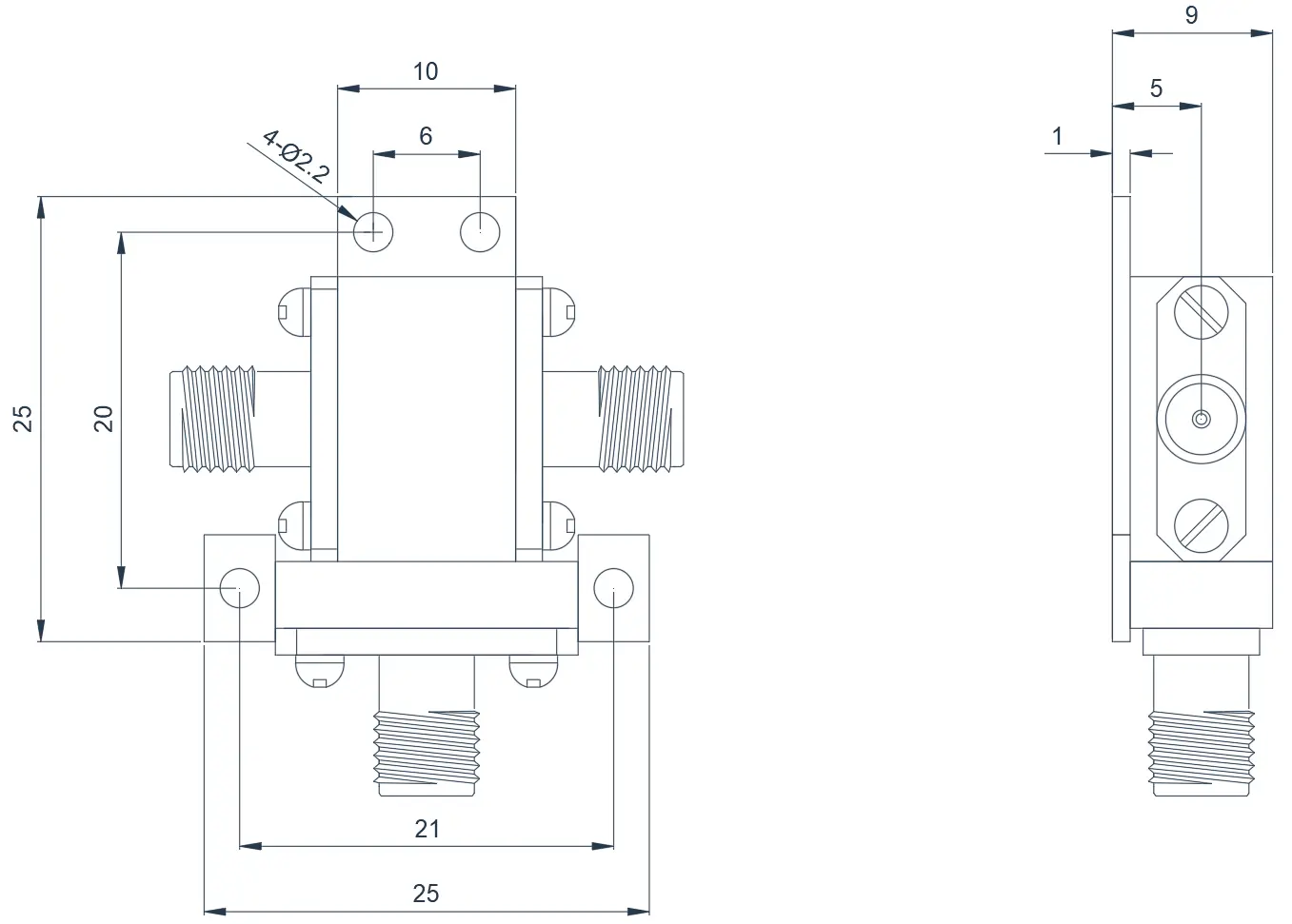 18.0~26.5GHz  Broadband Coaxial Circulator Appearance