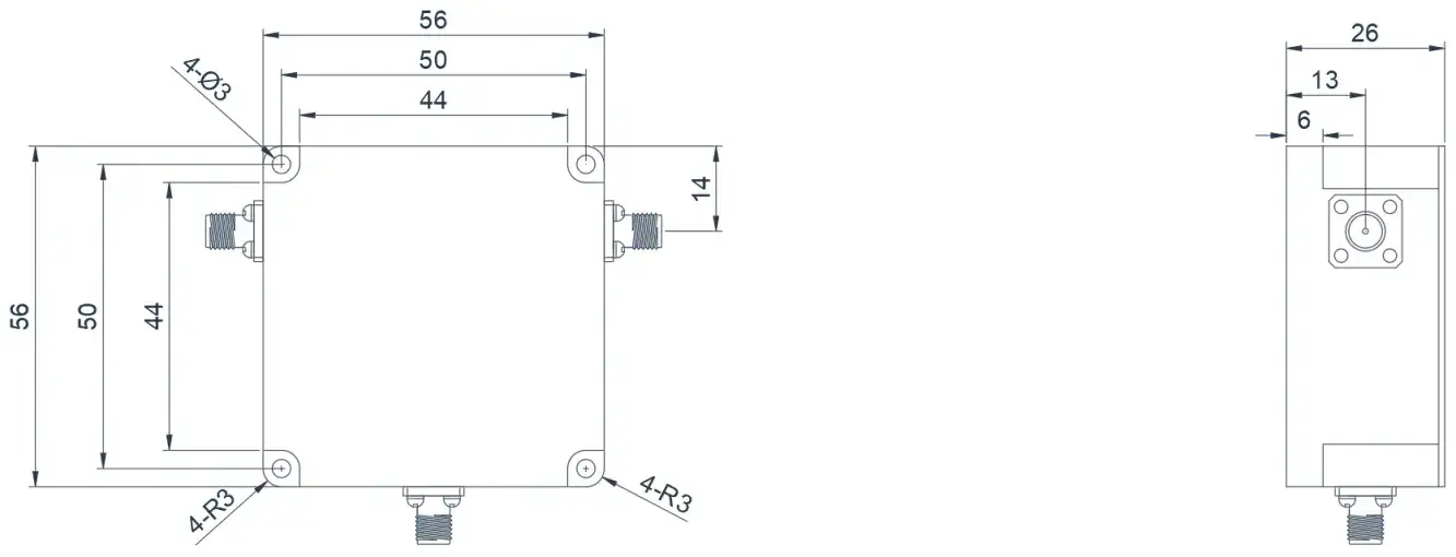 1.0~2.0GHz Geniş Bant Koaksiyel Sirkülatör Görünümü