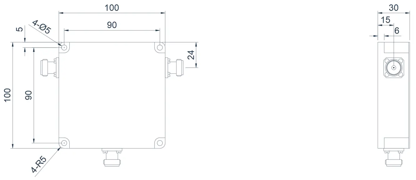 0.1~0.4GHz   High Power Coaxial Circulator Appearance