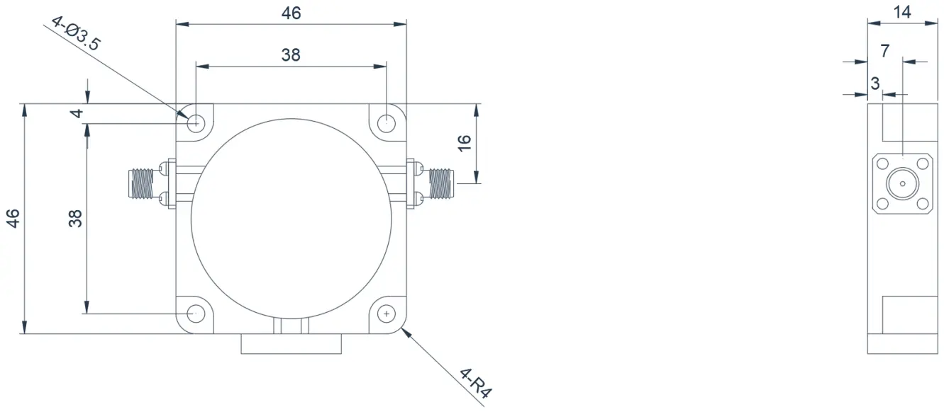0.5~1.0GHz  Broadband Coaxial Isolator Appearance