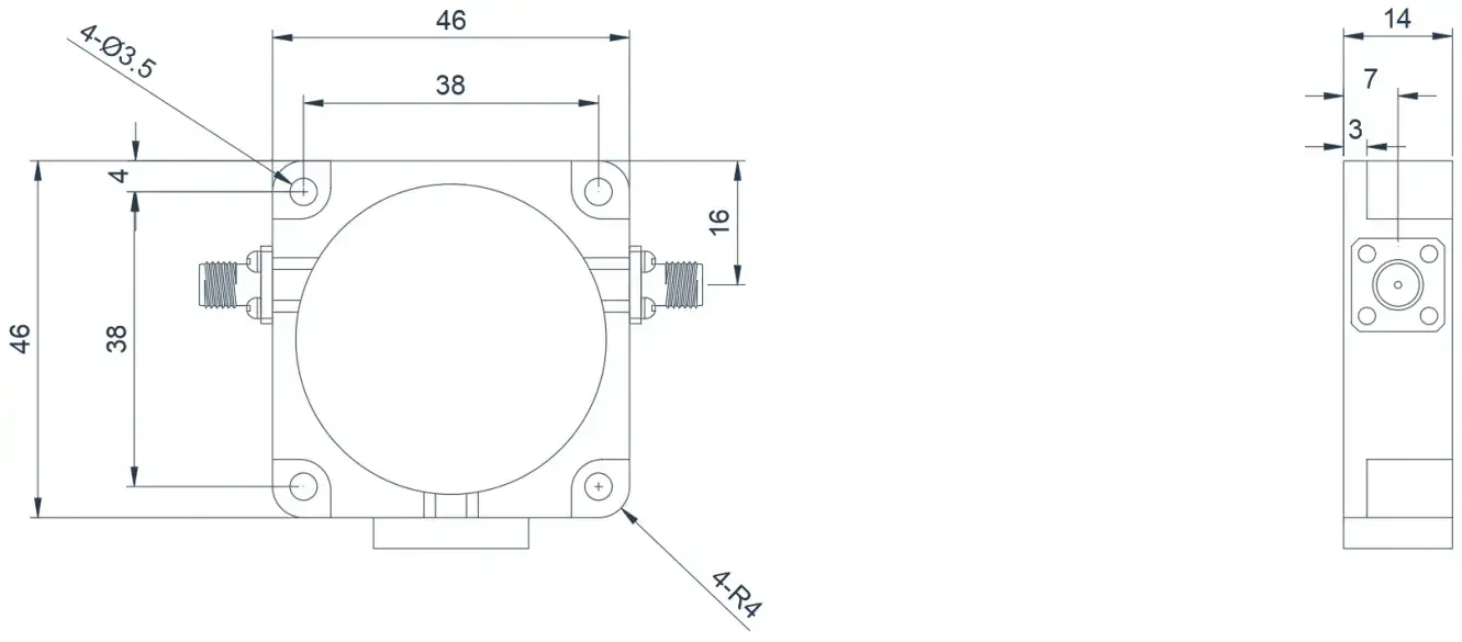 0.5~1.0GHz Geniş Bant Koaksiyel İzolatör Görünümü