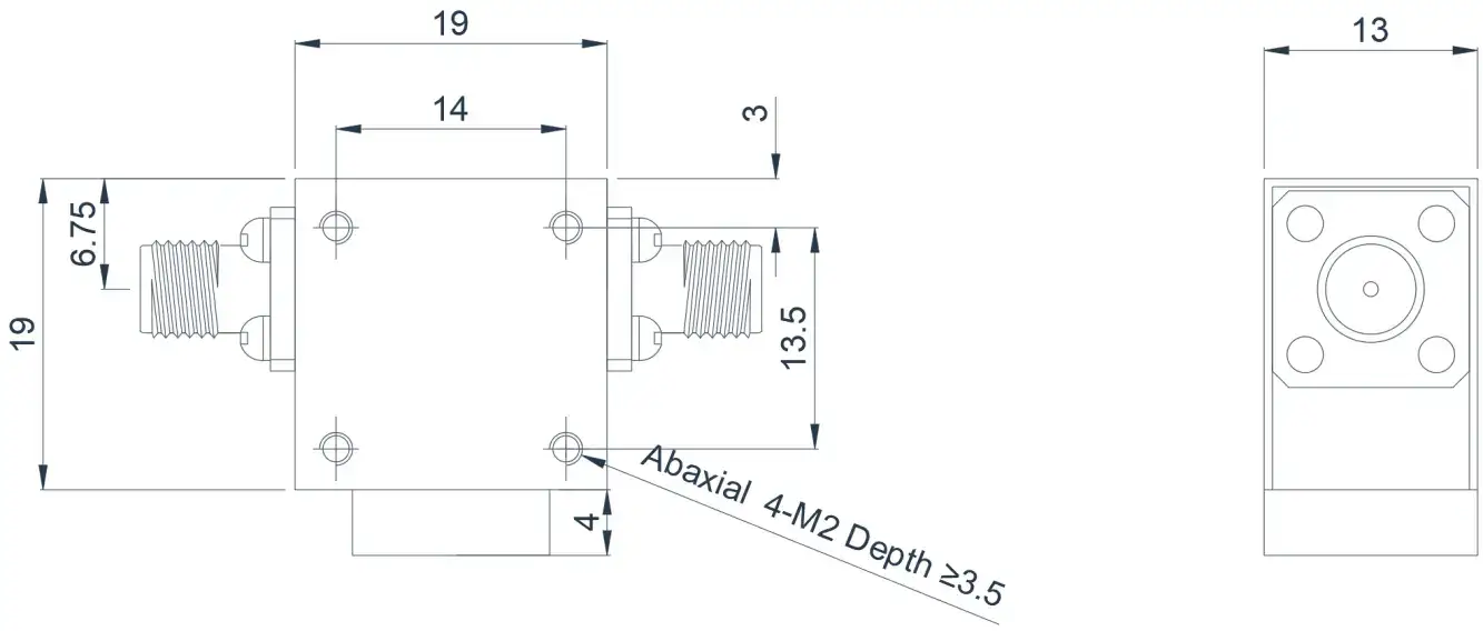 4.0~8.0GHz Geniş Bant Koaksiyel İzolatör Görünümü