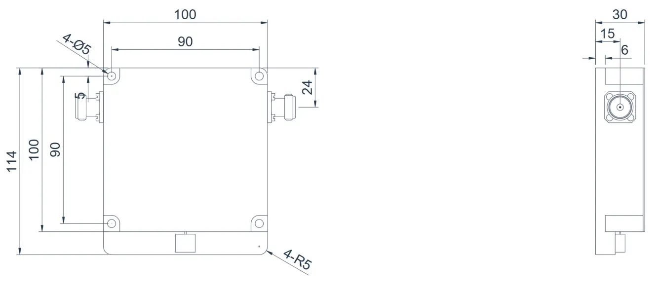 0.05~0.25GHz   High Power Coaxial Isolator Appearance