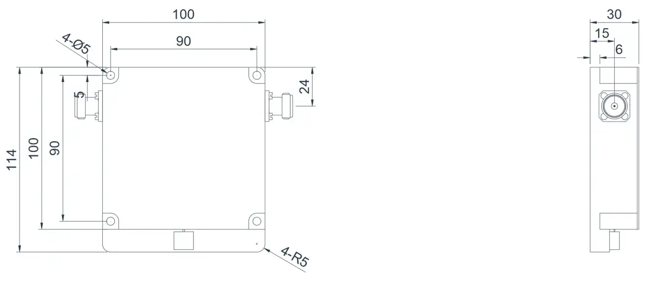 0.05~0.25GHz Yüksek Güçlü Koaksiyel İzolatör Görünümü