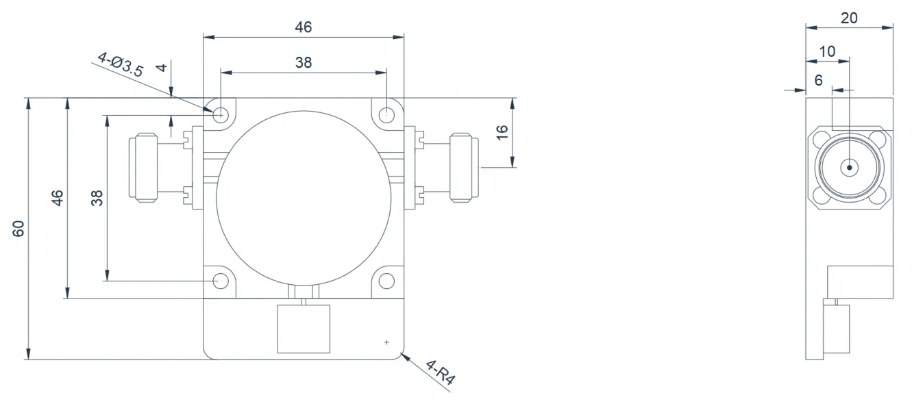 0.4~1.0GHz  High Power Coaxial Isolator Appearance