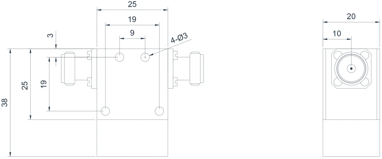 0.8~2.5GHz  High Power Coaxial Isolator Appearance