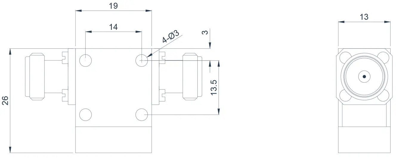 3.0~12.0GHz  High Power Coaxial Isolator Appearance