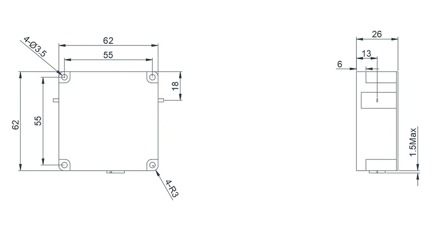 0.3~0.6GHz Drop-in Isolator Appearance