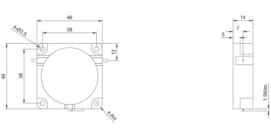 0.5~1.0GHz Drop-in Isolator Appearance