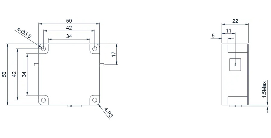 1.0~2.0GHz Drop-in Isolator Appearance