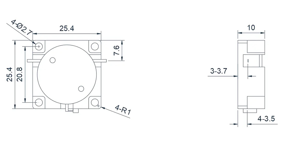 2.0~6.0GHz Drop-in Isolator Appearance
