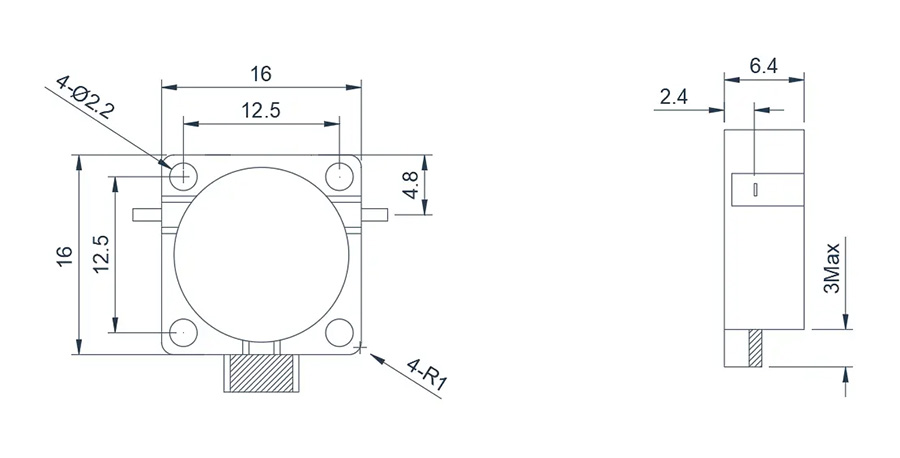 4.0~8.0GHz Drop-in Isolator Appearance