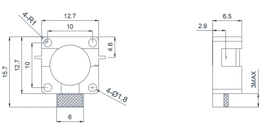6.0~18.0GHz Drop-in Isolator Appearance