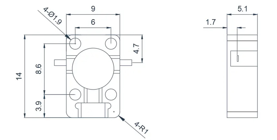 8.0~18.0GHz Drop-in Isolator Appearance