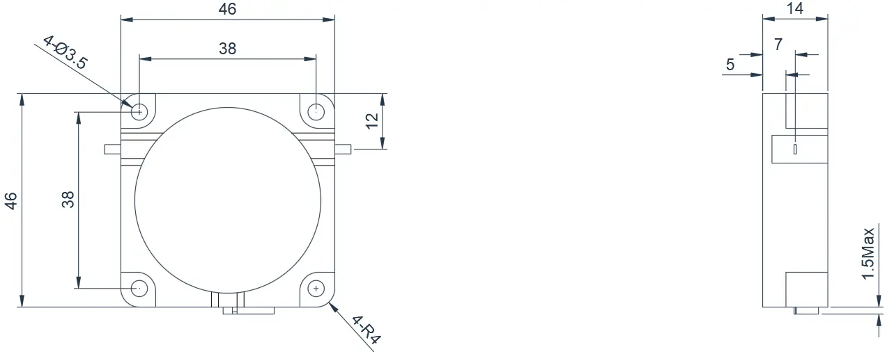0.25~0.6GHz Typical Drop-in Isolator Appearance