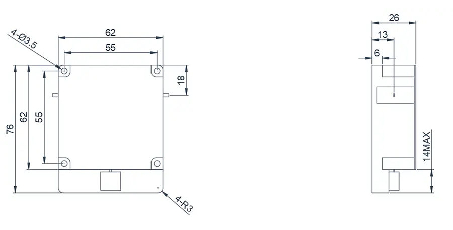 3.5~5.0GHz Microstrip Circulator Appearance