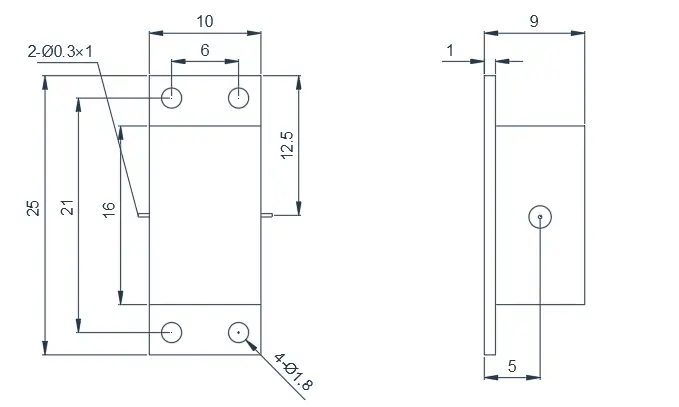 18.0~40.0GHz Typical Drop-in Isolator Appearance