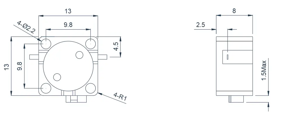 1.8~3.5GHz Typical Drop-in Isolator Appearance