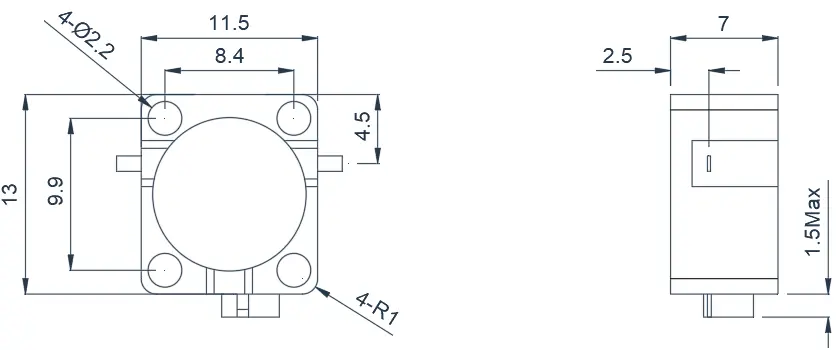 2.0~3.5GHz Typical Drop-in Isolator Appearance