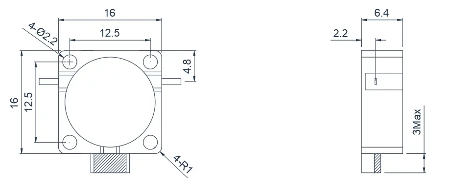 2.5~5.0GHz Typical Drop-in Isolator Appearance