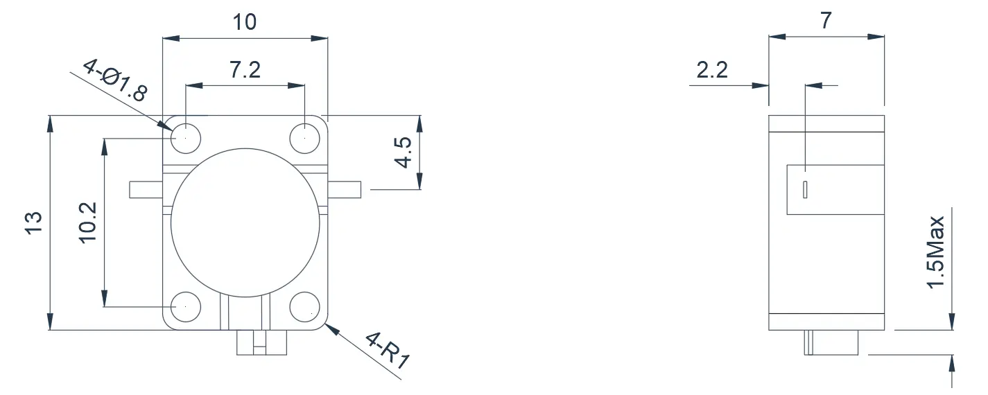 2.6~4.0GHz Typical Drop-in Isolator Appearance