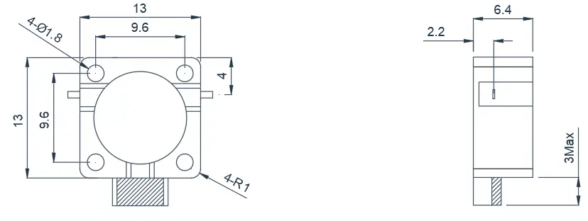 4.0~8.0GHz Typical Drop-in Isolator Appearance