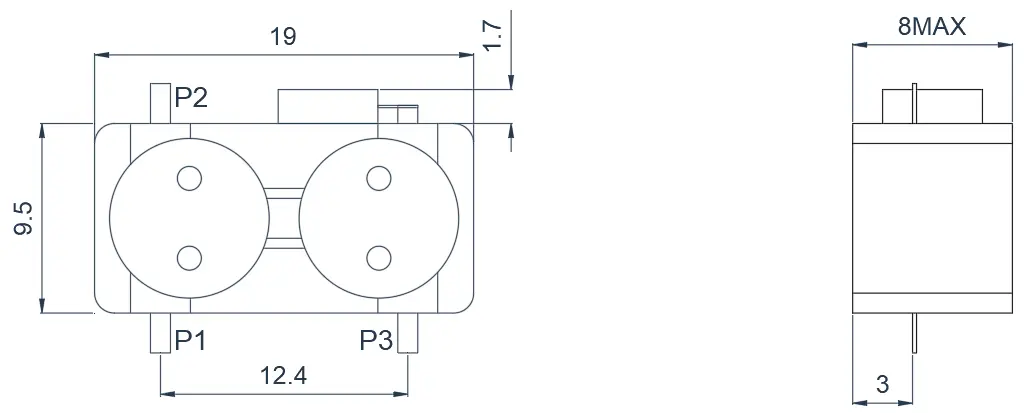 5.3~5.9GHz Typical Drop-in Dual-Junction Circulator Appearance