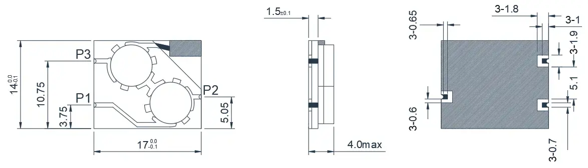5.0~6.0GHz SMT Mikrodalga Çift Bağlantılı Sirkülatör Görünümü