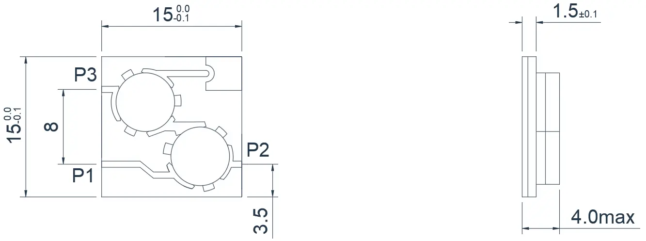 5.0~6.0GHz Typical Dual-Junction Microstrip Circulator Appearance