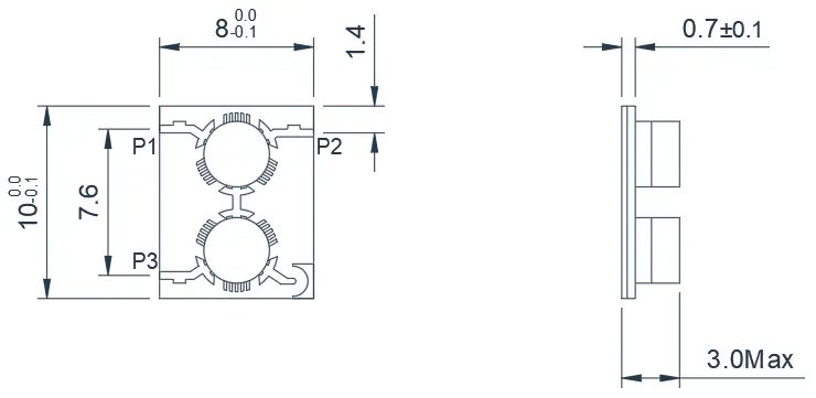 8.0~12.0GHz Typical Dual-Junction Microstrip Circulator Appearance