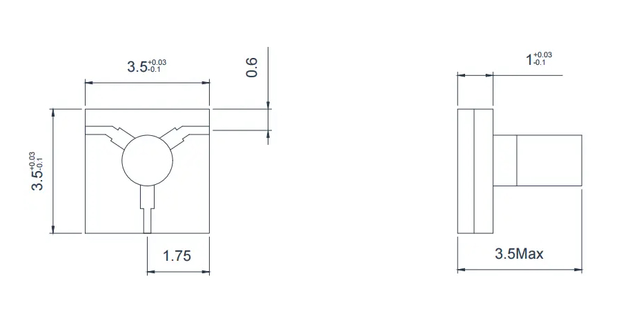 28.0~40.0GHz Microstrip Circulator Appearance