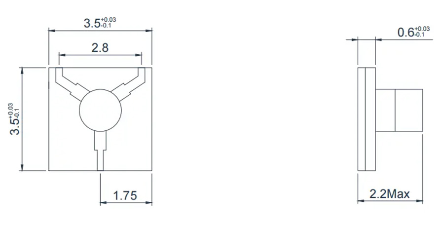 28.0~40.0GHz Microstrip Circulator Appearance