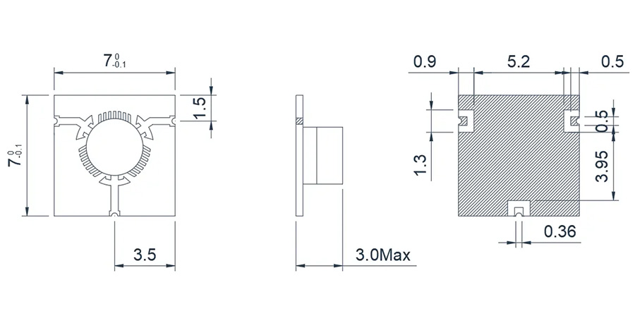 8.0~12.0GHz Surface Mount Technology Microstrip 'T' junction Circulator Appearance