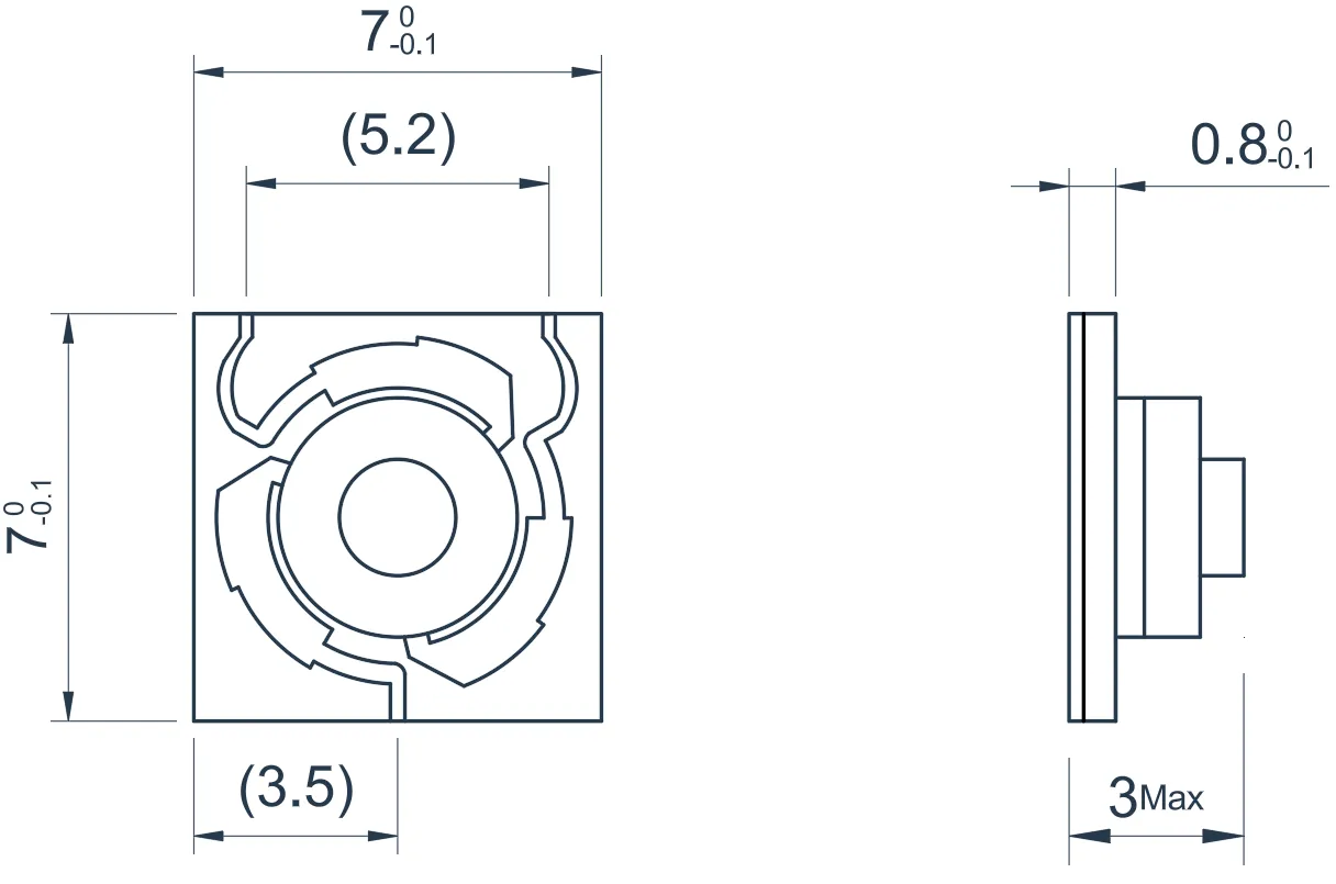 Dessin de spécification du circulateur micro-ruban 6.0-18.0GHz