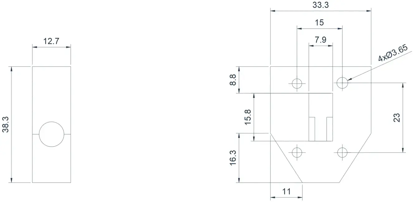 WR-62(12.7~13.3GHz) Minyatürleştirilmiş Dalga Kılavuzu İzolatör Görünümü