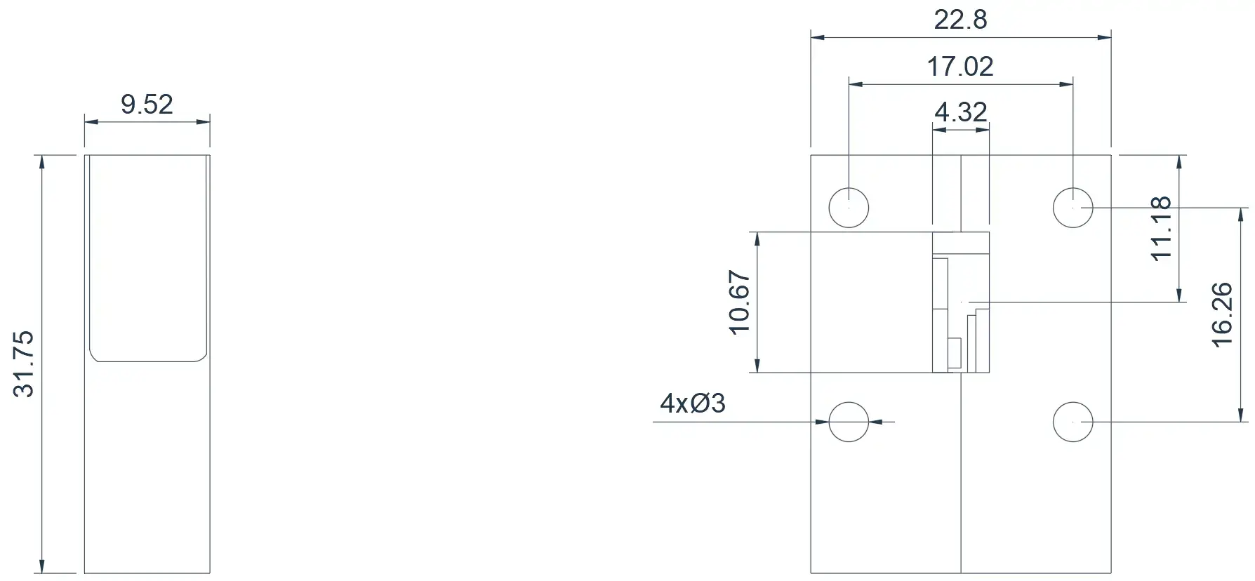 WR42(17.7~26.5GHz) Minyatürleştirilmiş Dalga Kılavuzu İzolatör Görünümü