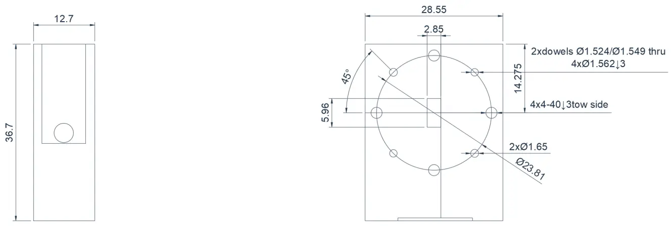 WR-22(40.5~43.5GHz) Miniaturized Waveguide Isolator Appearance