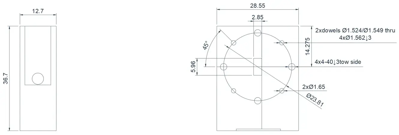 WR-22(40.5~43.5GHz) Minyatürleştirilmiş Dalga Kılavuzu İzolatör Görünümü